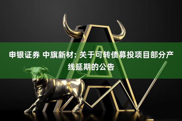 申银证券 中旗新材: 关于可转债募投项目部分产线延期的公告