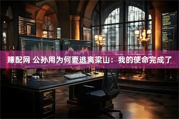赚配网 公孙用为何要逃离梁山：我的使命完成了